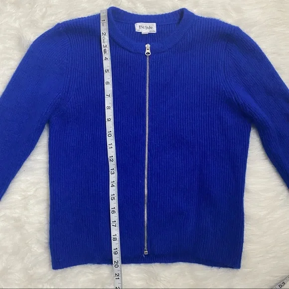 LOVE SADIE Blue Ribbed Zip-Up Jacket - Picture 5 of 8